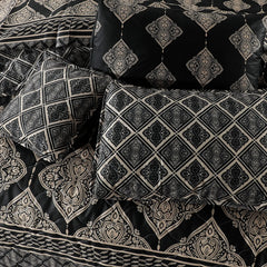 Black Leaves Comferter Set 7-Pcs CS#024