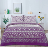 Bluish Flower Bedsheet Set 3 Pcs BS#1080 (Premium)