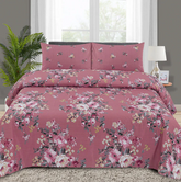 Pink Flower Bedsheet Set 3 Pcs BS#108 (Premium)