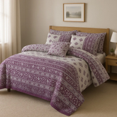 BRIGHT FLOWER 7-PCS KING SIZE COMFERTER SET CS#116400