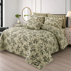 LIGHT LEAVES 7-PCS KING SIZE COMFERTER SET CS#555550