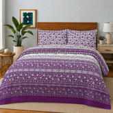 Bluish Flower Bedsheet Set 3 Pcs BS#1080 (Premium)