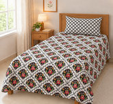 GRACE WHITEBLACK SINGLE BESHEET 2 PCS SET -PC 18 (Premium)