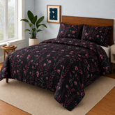 BLACK HOCKS FLOWER Bedsheet Set 3 Pcs BS#167656 (Premium)