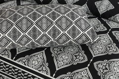 Black Leaves Bedsheet Set 3 Pcs BS#111 (Premium)