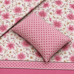 PINK FALORAL BEAUTY SINGLE BESHEET 2 PCS  SET  -PC 15 (Premium)
