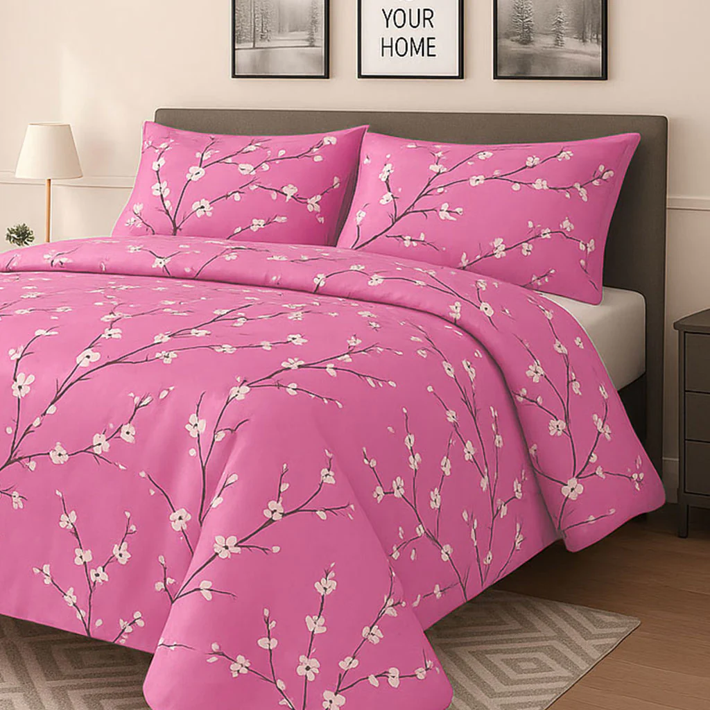 PINK TAIL  Bedsheet Set 3 Pcs BS#170980 (Premium)
