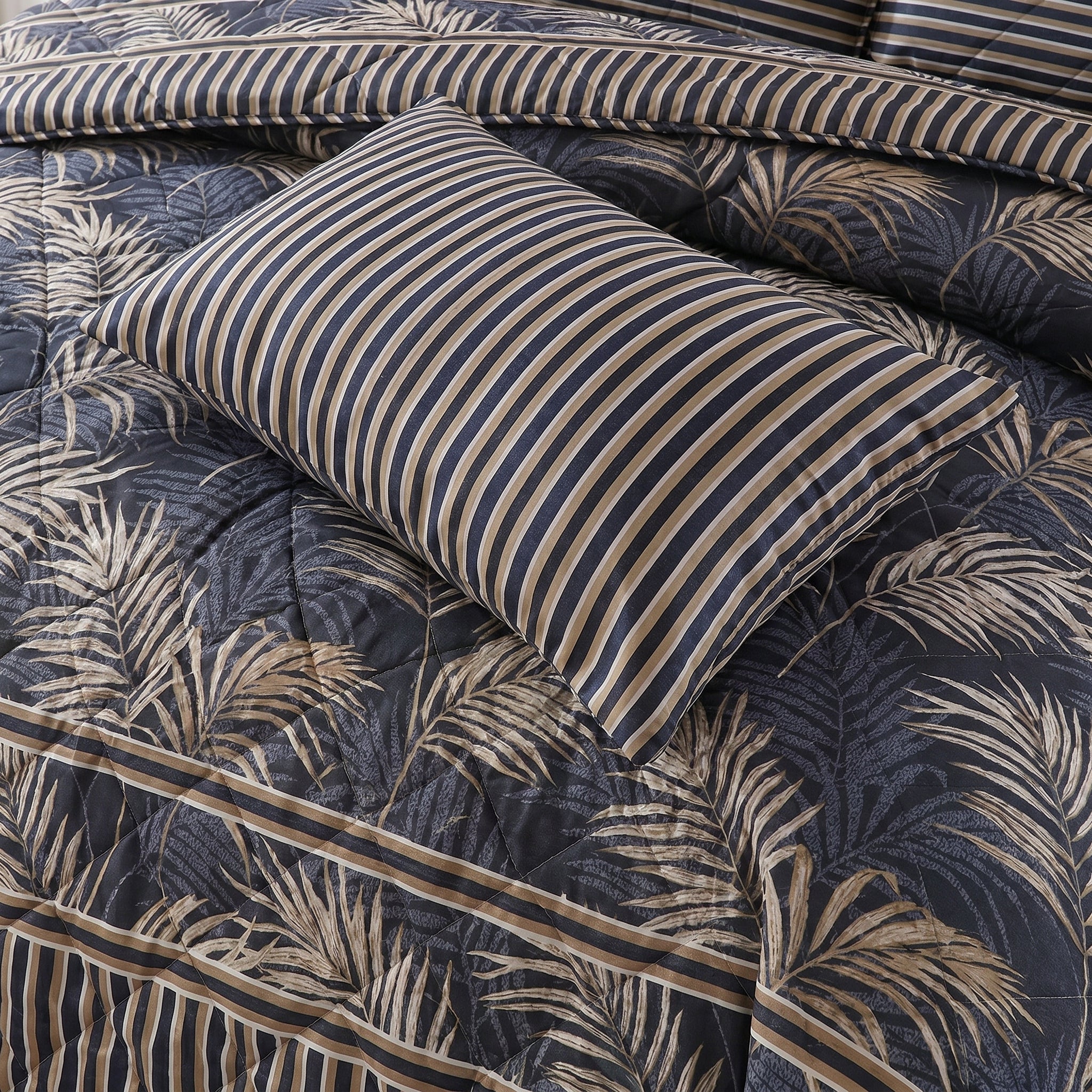Plam Leaves  Bedsheet Set 3 Pcs BS#1201 (Premium)