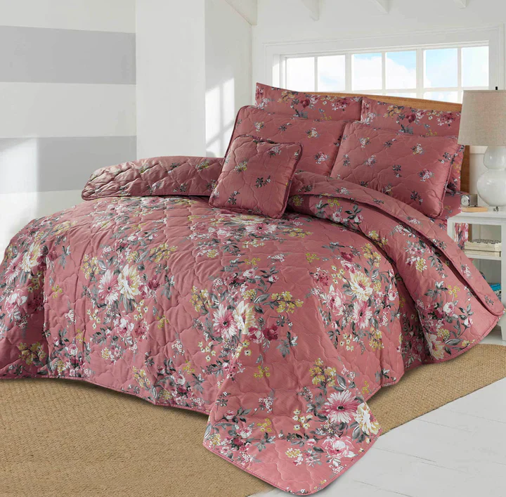 Pink Flower Comferter Set 7-Pcs CS#018