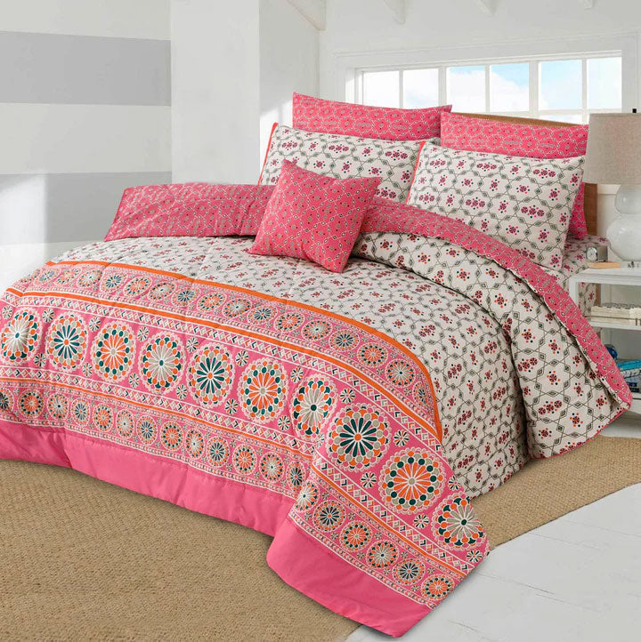 MUSTANG PINK  7-PCS  KING SIZE COMFERTER SET  CS#0101