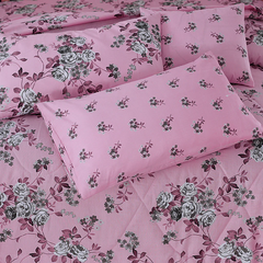 LIGHT PINKISHROSE    7-PCS  KING SIZE COMFERTER SET  CS#13090