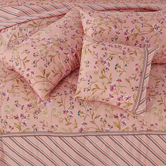 PEACH FLOWER    Bedsheet Set 3 Pcs BS#1260903 (Premium)