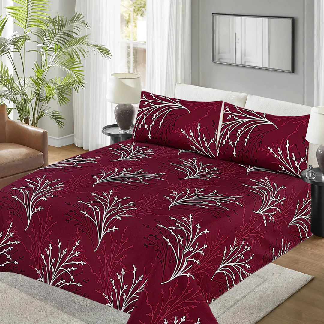 ASTER FLOWER  Bedsheet Set 3 Pcs BS#126090 (Premium)