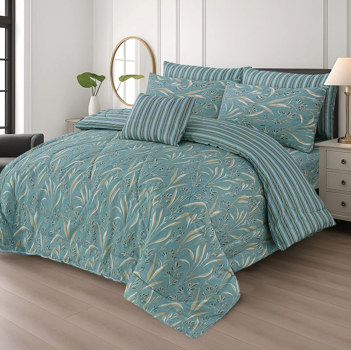 AIDEN 7-PCS  KING SIZE COMFERTER SET  CS#1187698