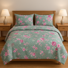 WATER LILY  Bedsheet Set 3 Pcs BS#321 (Premium)