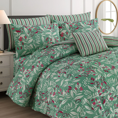 AMARAN PAROT  7-PCS  KING SIZE COMFERTER SET  CS#555