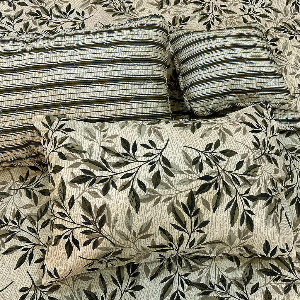 LIGHT LEAVES   7-PCS  KING SIZE COMFERTER SET  CS#555550