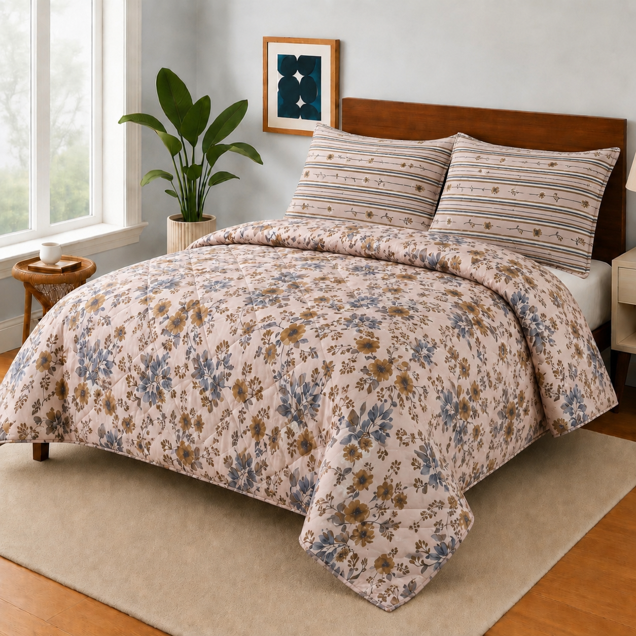 ROSE PONEY    Bedsheet Set 3 Pcs BS#167600 (Premium)
