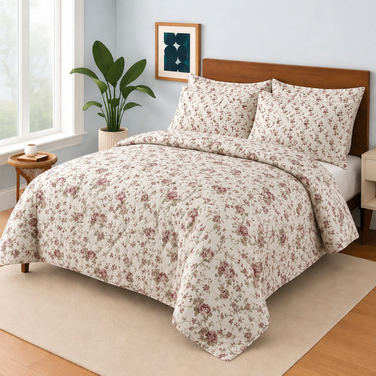 Daisy Falroal Beauty   Bedsheet Set 3 Pcs BS#12690 (Premium)